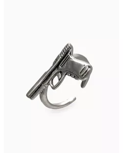 Кольцо GUN пистолет, цвет чернёное серебро, безразмерное арт. СМЛ-264668-1-СМЛ0009669448