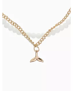 Браслет на ногу Queen Fair «Хвост» русалки, два ряда цвет белый в золоте, 28,5 см арт. СМЛ-255330-2-СМЛ0009604047