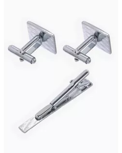 Набор мужской «Запонки + Зажим для галстука» классика, цвет серебро арт. СМЛ-255017-1-СМЛ0009583009