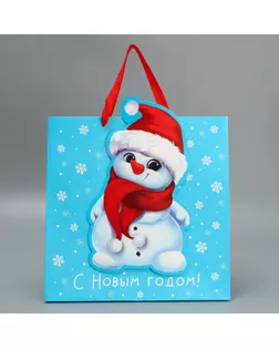 Пакет подарочный новогодний «С Новым годом», 30×30×15 см арт. СМЛ-281173-1-СМЛ0009525639