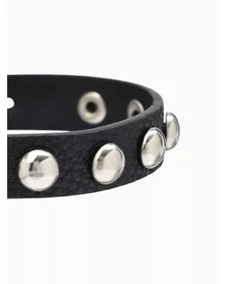 Браслет кожа «Хардкор» бусины, цвет чёрный в серебре арт. СМЛ-272337-1-СМЛ0009669594