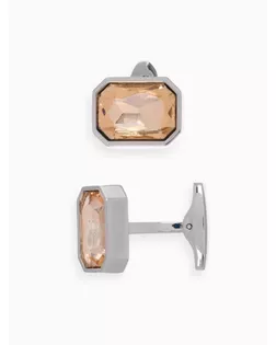 Запонки медные «Элегантность», цвет оранжевый в серебре арт. СМЛ-255020-1-СМЛ0009583013