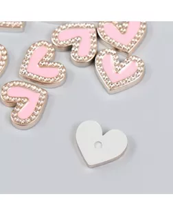 Декор для творчества пластик "Розовое сердечко" золото 0,3х1,8х1,5 см арт. СМЛ-260875-1-СМЛ0009887337