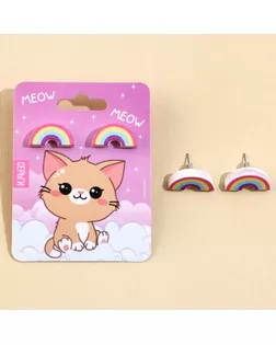 Серьги «Meow» гвоздики, 6х9 см арт. СМЛ-258544-1-СМЛ0009734623