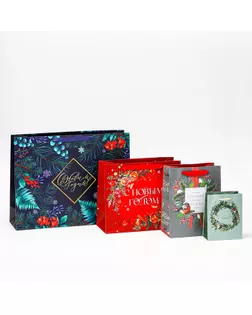 Набор новогодних пакетов «Счастья и любви» арт. СМЛ-280852-1-СМЛ0009612138