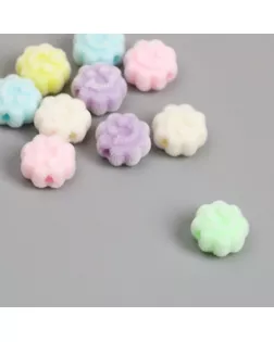 Бусина для творчества бархатное напыление "Цветок-смайл. Нежные оттенки" 0,7х1,2х1,2 см арт. СМЛ-261305-1-СМЛ0009897453