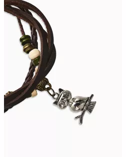 Браслет кожа "Хиппи" совунья, цвет коричневый арт. СМЛ-20621-1-СМЛ0764388