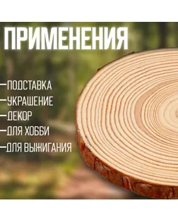 Деревянный декор «Спил дерева. Сосна», размер: от 13 до 14 см арт. СМЛ-266375-1-СМЛ0009778929