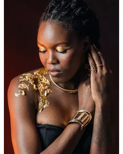 Браслет металл «Манжета» изгиб с полосой, цвет золото арт. СМЛ-236798-2-СМЛ0010068703