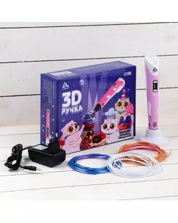 3D ручка Luazon, дисплей, работа с пластиком ABS и PLA, пластик в комплекте, розовая арт. СМЛ-258466-1-СМЛ0009729771