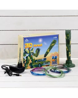 3D ручка Luazon, дисплей, работа с пластиком ABS и PLA, пластик в комплекте, хаки арт. СМЛ-258469-1-СМЛ0009729774