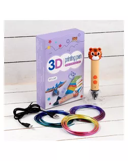 3D ручка Тигрёнок, работа с пластиком PLA, USB кабель питания, оранжевая арт. СМЛ-258474-1-СМЛ0009729779