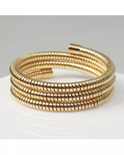 Браслет-пружинка «Рельеф» 3 ряда, цвет золото, d=6,5 см арт. СМЛ-233048-2-СМЛ0010105403