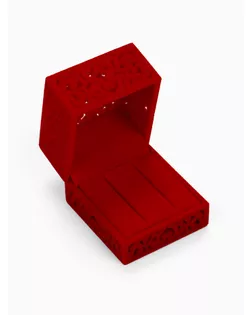 Футляр бархатный под 2 кольца/серьги/запонки «Кружево», 5,5×6,5, цвет красный арт. СМЛ-22067-6-СМЛ0009945548