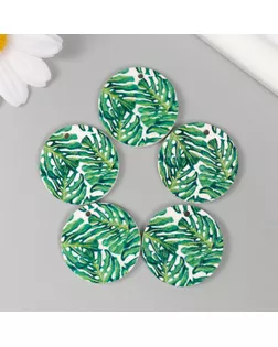 Декор для творчества дерево "Круг. Листья монстеры" d=3 см арт. СМЛ-232588-1-СМЛ0010084352