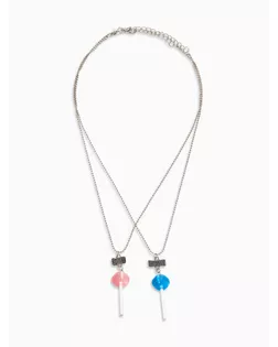 Кулоны «Неразлучники» леденцы, цвет сине-розовый, 40,5 см арт. СМЛ-233061-1-СМЛ0010105433