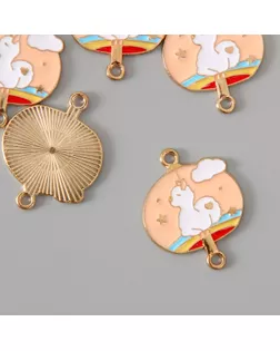 Декор для творчества металл, эмаль "Лама на радуге" 2,7х2,1 см арт. СМЛ-234592-1-СМЛ0010222049