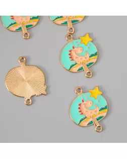 Декор для творчества металл, эмаль "Динозавр и звездочка" 2,7х2,1 см арт. СМЛ-234593-1-СМЛ0010222051