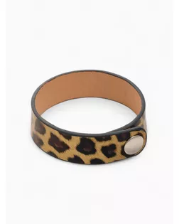 Браслет кожа «Сафари» леопард, цвет чёрно-золотой, 22 см арт. СМЛ-234498-2-СМЛ0010218682