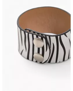 Браслет кожа «Сафари» зебра, широкий, цвет чёрно-белый, 23,5 см арт. СМЛ-234500-1-СМЛ0010218686