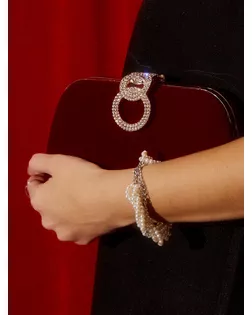 Браслет жемчуг «Жгут», 6 нитей, бусины №4, цвет молочный в серебре арт. СМЛ-234075-1-СМЛ0010203597