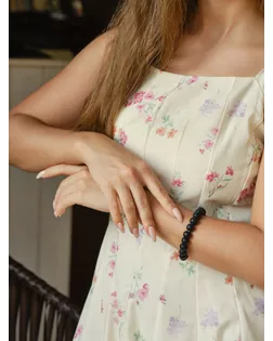 Браслет шар №10 «Агат чёрный» арт. СМЛ-267539-1-СМЛ0010221934