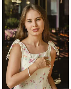 Браслет шар №6 «Кварц белый» арт. СМЛ-263383-1-СМЛ0010221936