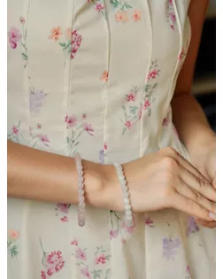 Набор браслетов 2 шт. шар №6 «Кварц розовый и Аквамарин» арт. СМЛ-267541-1-СМЛ0010221962