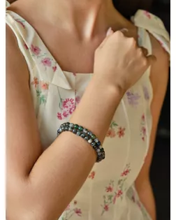 Набор браслетов 2 шт. шар №6 «Лабрадор и Яшма» арт. СМЛ-267542-1-СМЛ0010221964