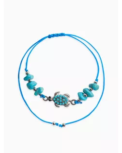 Браслеты-обереги «Нить желаний» набор 2 шт., камни, голубые арт. СМЛ-272503-1-СМЛ0010218508