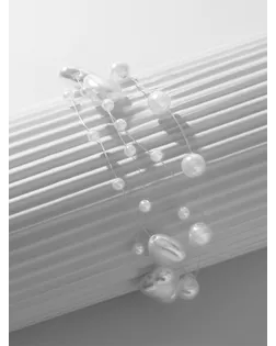 Браслет жемчуг «На леске» сердце, бусины №4, 6, цвет белый в серебре, 16 см арт. СМЛ-234072-1-СМЛ0010203594