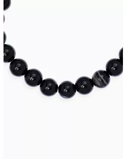 Браслет шар №8 «Агат чёрный» арт. СМЛ-263390-1-СМЛ0010221957