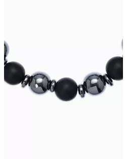 Браслет мужской «Шунгит + Гематит» через диск арт. СМЛ-267540-1-СМЛ0010221942