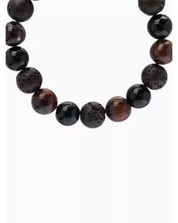 Браслет шар №10 «Лава, гематит, тигровый глаз» арт. СМЛ-263385-1-СМЛ0010221944