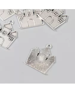 Декор для творчества металл "Замок" серебро 2,4х2,1 см арт. СМЛ-238100-1-СМЛ0010428545