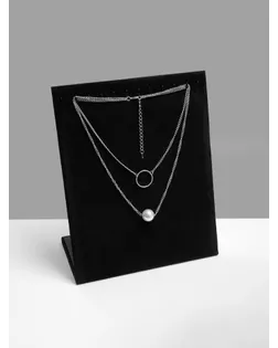 Подставка для кулонов, цепочек, браслетов, 12 крючков 20*9*25,5 см, бархатная, цвет чёрный арт. СМЛ-19934-1-СМЛ0797547