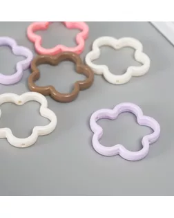 Бусина для творчества пластик "Цветок" МИКС 4,2х4,2х0,6 см арт. СМЛ-235263-1-СМЛ0010249796