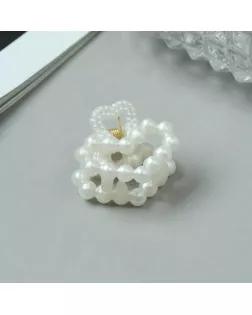 Краб для волос "Авена" (набор 6 шт) сердце, 2,5 см, белый арт. СМЛ-240687-3-СМЛ0010526799