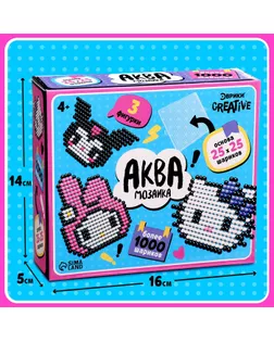 Аквамозаика «Китти», более 1000 шариков, 3 фигурки арт. СМЛ-281913-1-СМЛ0010417633
