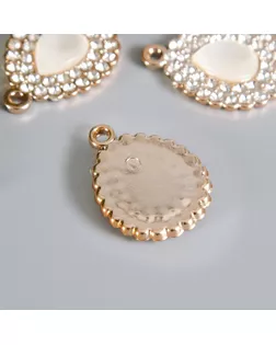 Декор для творчества пластик "Капля в ажуре" золото со стразами 3,2х2,4х0,6 см арт. СМЛ-238544-1-СМЛ0010449585