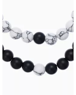 Набор браслетов 2шт шар №8 «Агат», цвет чёрно-белый арт. СМЛ-241573-1-СМЛ0010566262