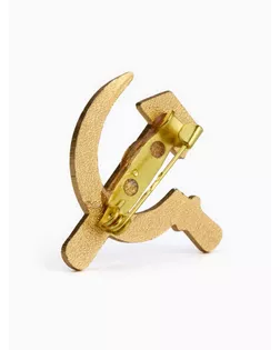 Значок «Серп и молот», 3 см, цвет красный в золоте арт. СМЛ-242295-1-СМЛ0010639061