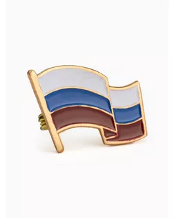 Значок «Флаг России», 2×3.5 см, цветной в золоте арт. СМЛ-242301-1-СМЛ0010639068