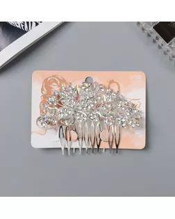 Гребень для волос "Молли" бабочка, 8х6 см, серебро арт. СМЛ-243335-1-СМЛ0010691826