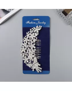 Гребень для волос "Розмари" букетик, 14х7 см, серебро арт. СМЛ-243343-1-СМЛ0010691835