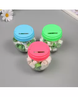 Клейкая лента пластик в банке "Белый и зелёный" н-р 40 шт 1,2 см, дл. 0,9 м 7х7х9 см арт. СМЛ-235405-1-СМЛ0010265659