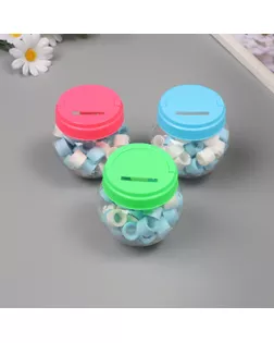 Клейкая лента пластик в банке "Белый и голубой" н-р 40 шт 1,2 см, дл. 0,9 м 7х7х9 см арт. СМЛ-235407-1-СМЛ0010265662