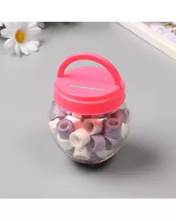 Клейкая лента пластик в банке "Белый и сирень" н-р 40 шт 1,2 см, дл. 0,9 м 7х7х9 см арт. СМЛ-235408-1-СМЛ0010265663