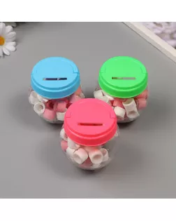 Клейкая лента пластик в банке "Белый и розовый" н-р 40 шт 1,2 см, дл. 0,9 м 7х7х9 см арт. СМЛ-235410-1-СМЛ0010265665