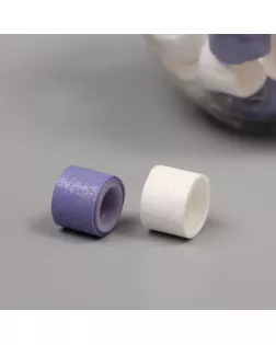 Клейкая лента пластик в банке "Белый и фиолетовый" н-р 40 шт 1,2 см, дл. 0,9 м 7х7х9 см арт. СМЛ-235411-1-СМЛ0010265666